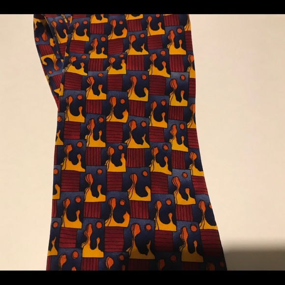 J.Garcia Designer Tie (Maroon,gold,blue) - Picture 2 of 4